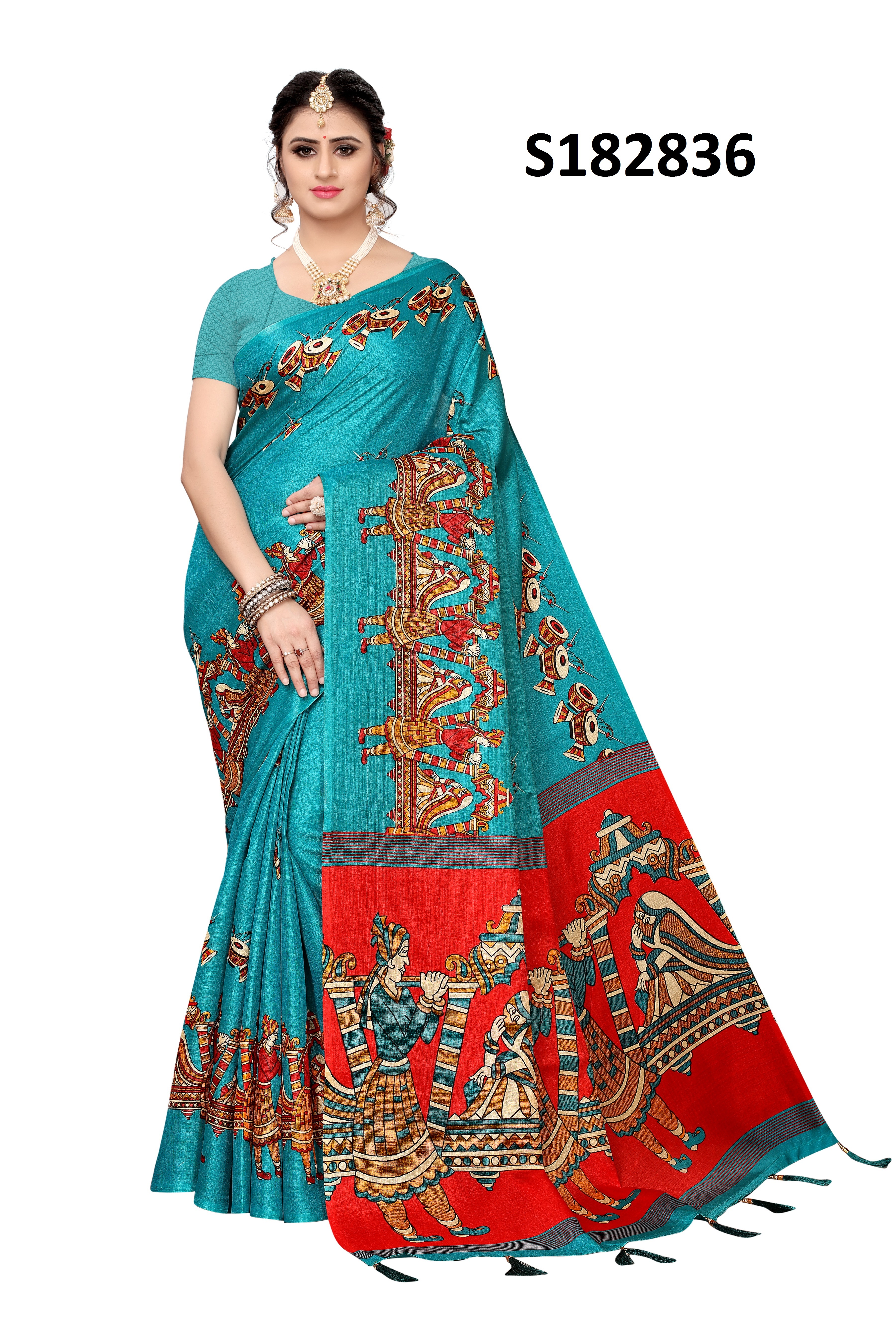 FANCY SILK WITH LATKAN SAREE