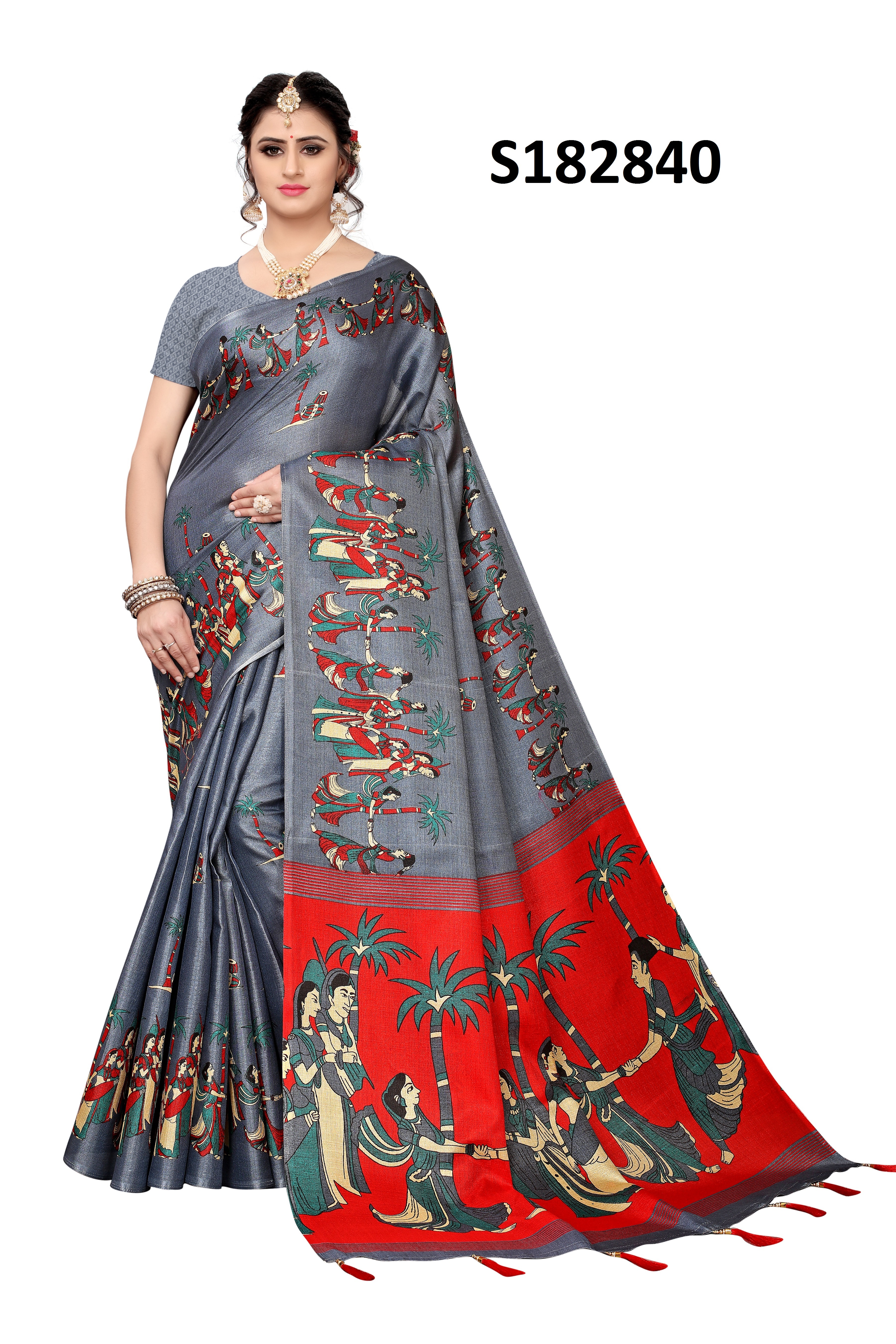 FANCY SILK WITH LATKAN SAREE