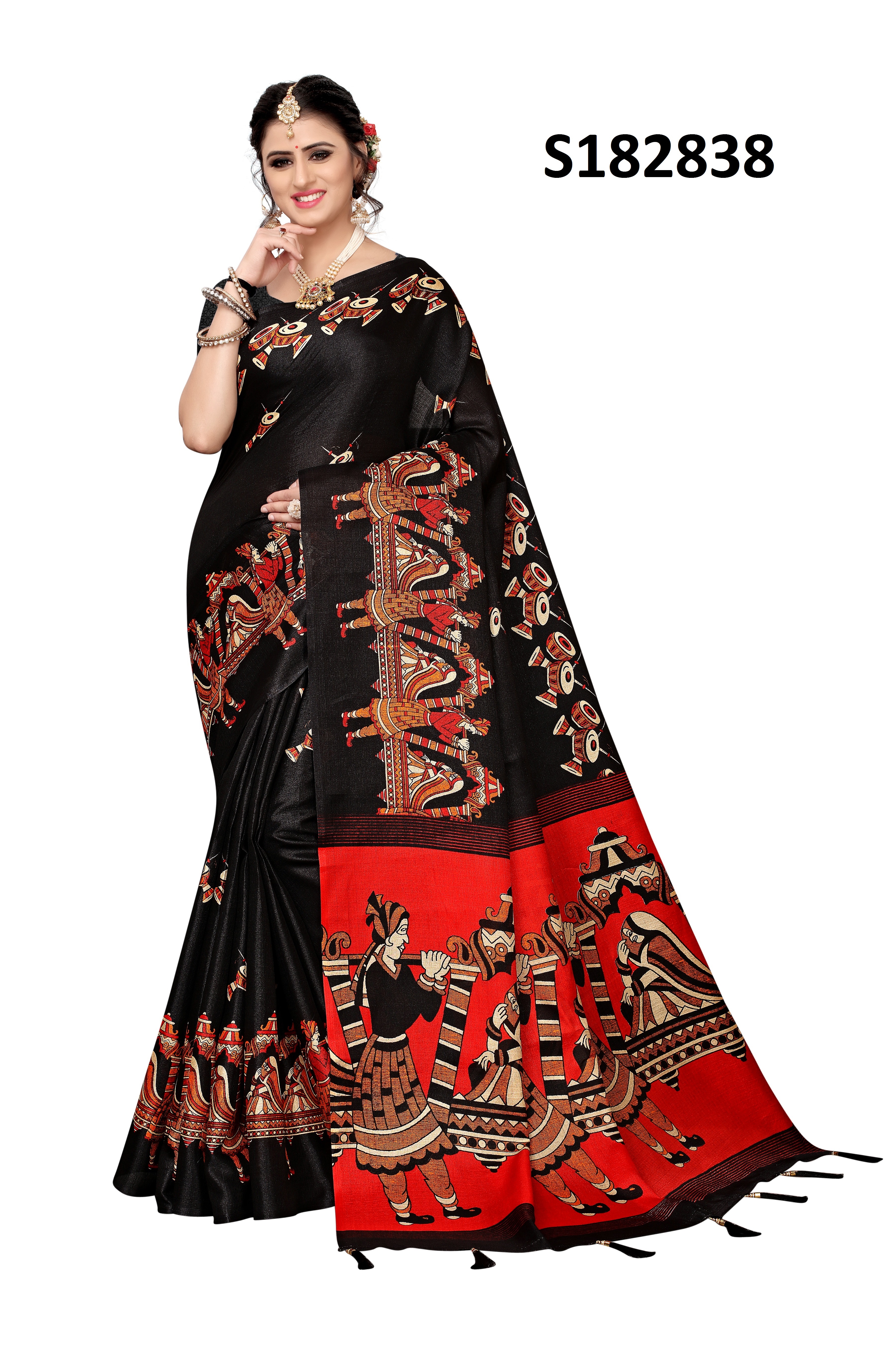 FANCY SILK WITH LATKAN SAREE