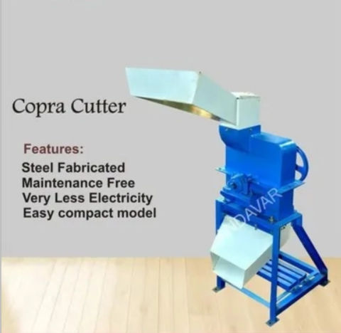 Mild Steel Copra Cutter - 250kg/h Cutting Capacity Blue Finish with High-Speed Steel Blades