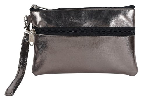 Pu 316 Gunmetal Wristlet Bags