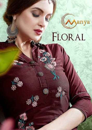 Dry Cleaning Pure Muslin Straight Cut Kurti With Plazzo