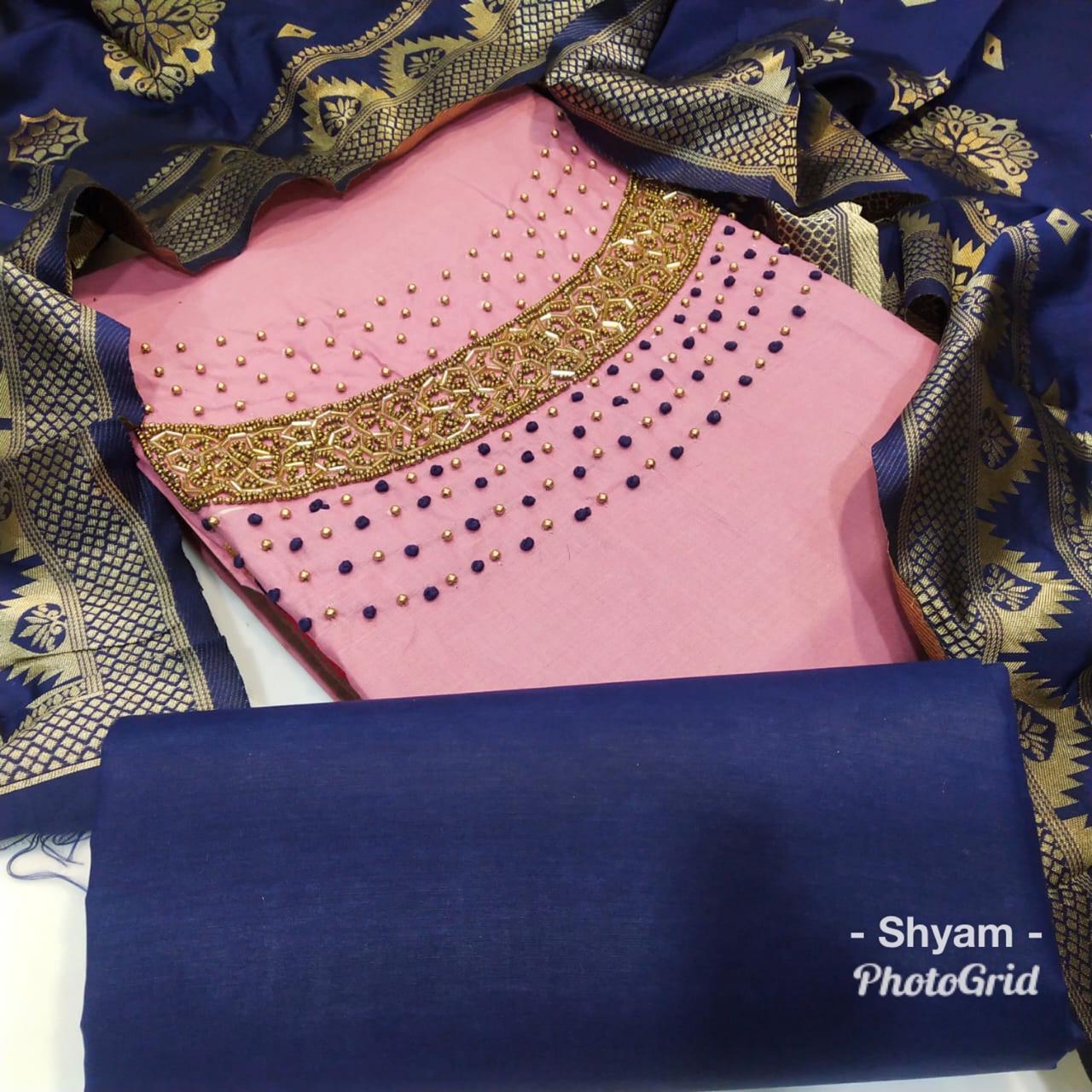 Designer handwork p.c.cotton with AARI work KHATLI