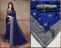 designer Chinon Chiffon saree