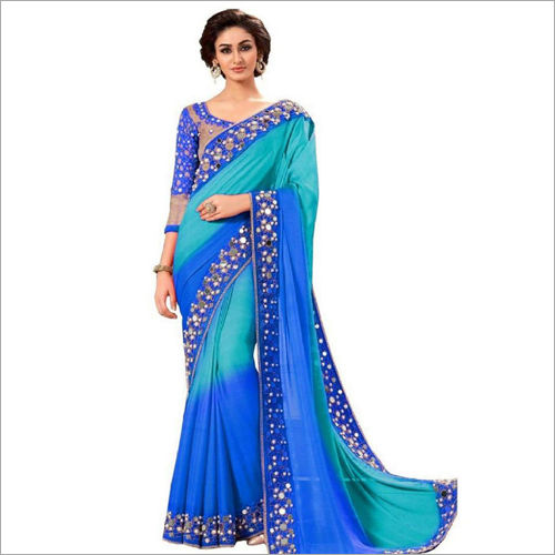 Mirror Embroidery Designer Saree