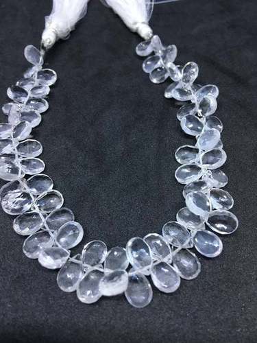 Natural Crystal Pear Faceted Beads, 6X8Mm, 8 Inches Strand Grade: A