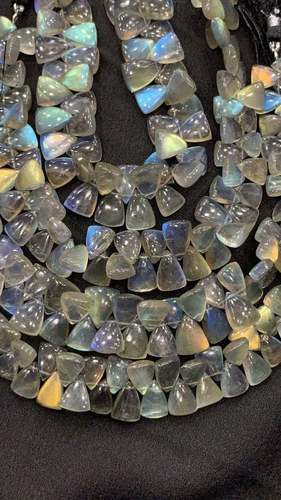 8 inchLabradorite triangle shape side drilled beads,8/10-9/12mm