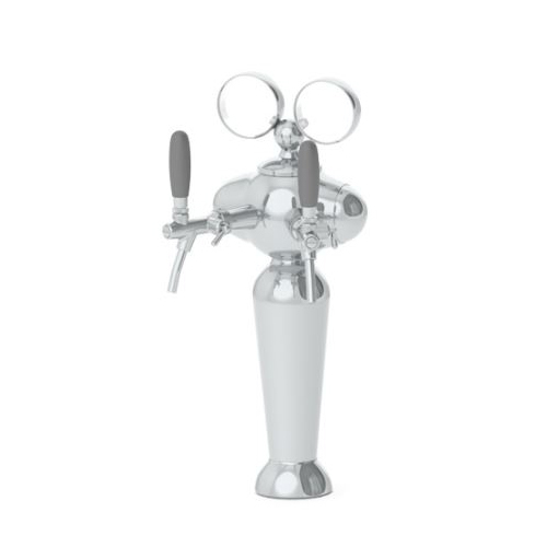 Inspire Tower with 2 Flow Control Tap & Illumination - Polished Chrome - Glycol Recirculation Loop