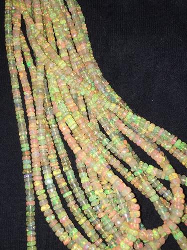 16 inches Full extreme gorgeous fire ethiopian opal rondelle faceted beads ,3-5mm