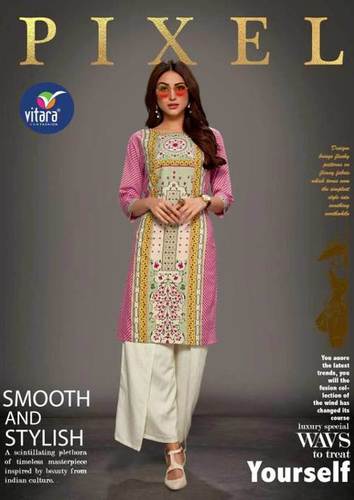 Pure Heavy Crape With Foil Print - Sizes M-38, L-40, XL-42, 2XL-44 | Casual 3-4th Sleeve, Cool Dry & Quick Dry, Customized Logo Options