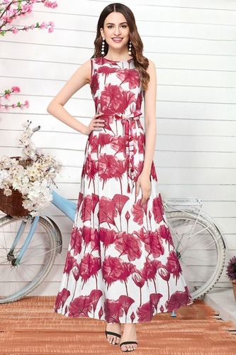 Floral Western Dress For Ladies - Color: 1