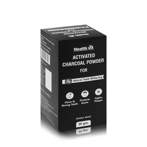 HEALTHVIT ACTIVATED CHARCOAL POWDER FOR NATURAL TEETH WHITENING