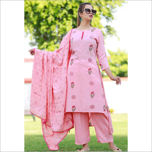 Pink floral printed suit set