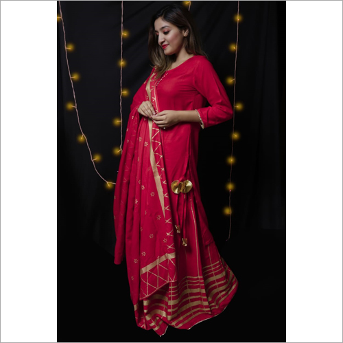 Rich red gharara set