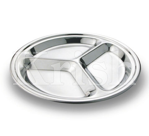 Round Compartment Tray- 3 Equal Comp.