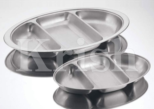 Oval 3 Compartment Tray