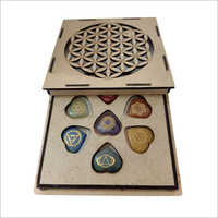 7 Chakra Heart Stone With Carving