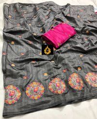 Sana Silk Saree Emroidery Work