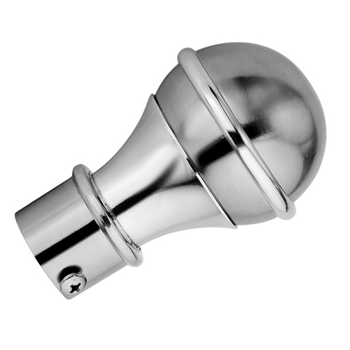 Bulb SS Curtain Finials