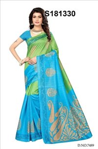Digitel Printed Bhagalpuri Silk Saree