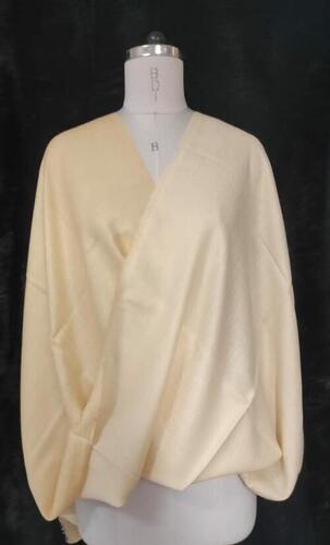 Wool Reversible Scarves - 70x180 cm, Creamy White & Beige | Light-Weight, Dyed Pattern, Medium Length for Spring & Winter
