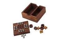 Solitaire Game Puzzles Wooden Indoor Outdoor with Marbles