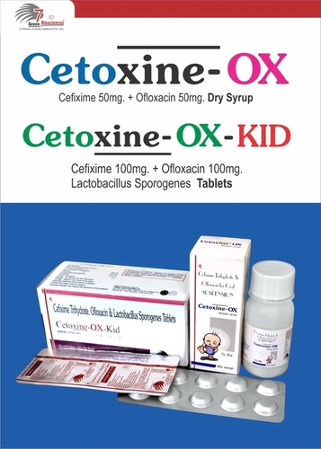 Cefixime Trihydrate 100mg + Ofloxacin 100mg + Lactic Acid Bacillus 60 M.S