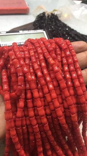 15 inches Red coral tulip shape carved beads,red coral beads