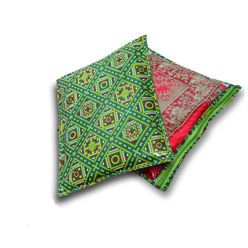 Green Printed Saree Cover