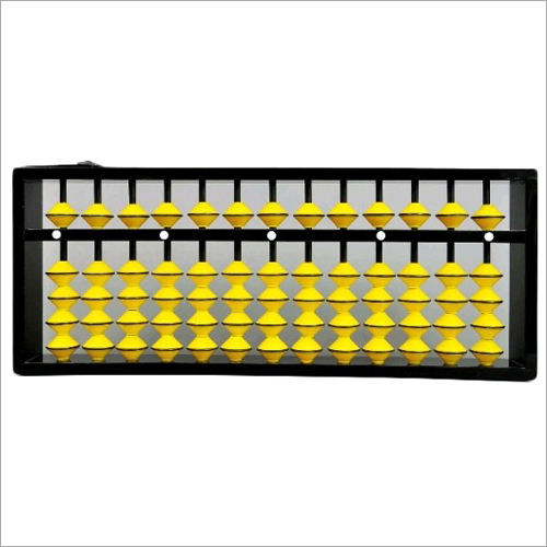 13 Rod Yellow Teacher Abacus With Black Frame