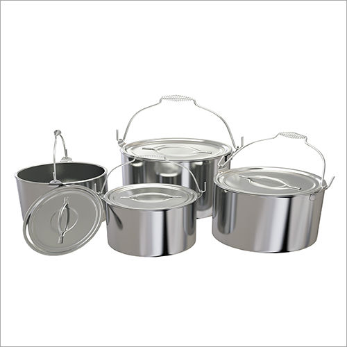 SS Plain Spring Handle Stock Pot Set