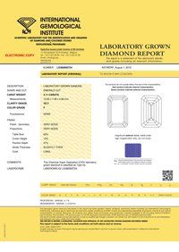 Emerald Diamond 4.11ct F VS2 Shape IGI Certified CVD TYPE2A