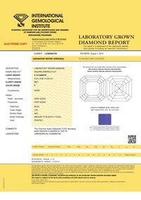 ASSCHER Emerald Diamond 4.09ct F VS1Shape IGI Certified CVD TYPE2A