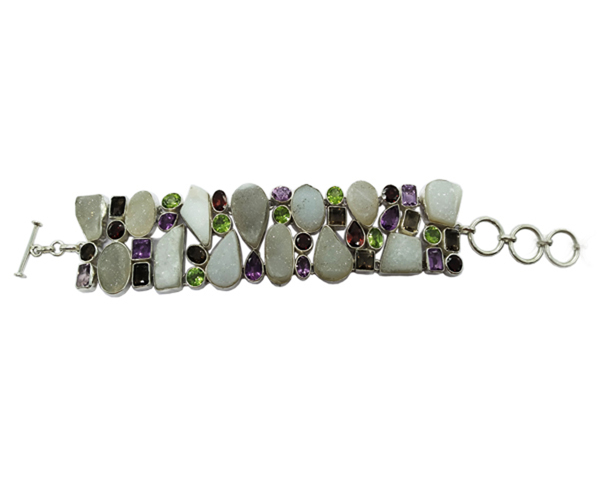 Gorgeous Multi Stone 925 Silver Bracelet