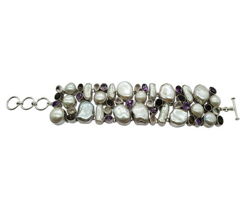 Fashion High-class Multi Stone 925 Silver Bracelet