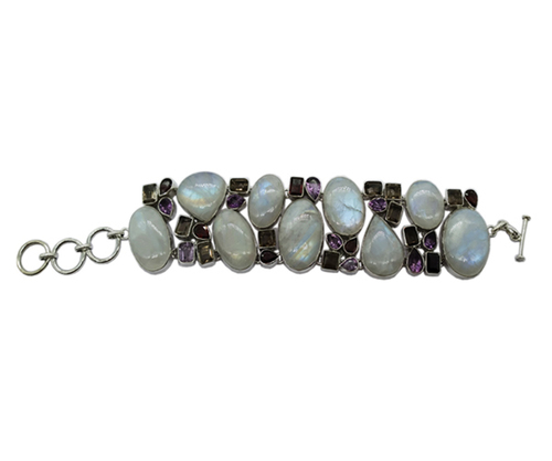 Magnificent Multi Stone 925 Silver Bracelet