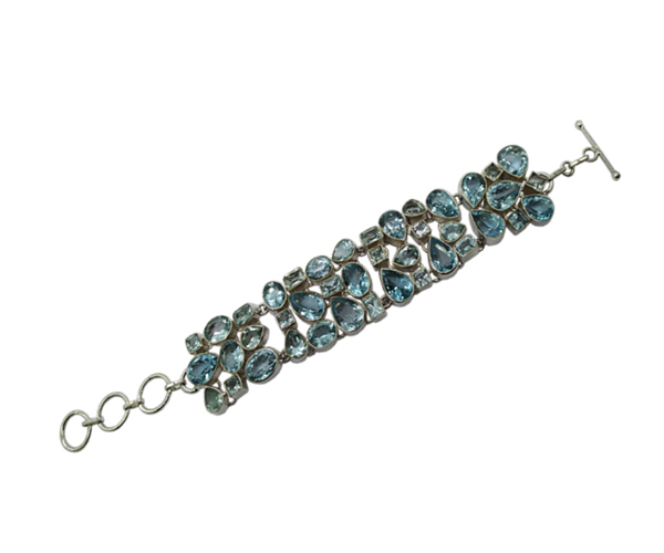 Glitzy Multi Stone 925 Silver Bracelet
