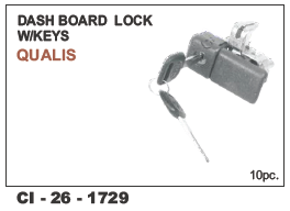 Dashboard Lock W/keys Qualis - Durable Steel, Vehicle Type: 4 Wheeler | Includes Keys, Backed By Warranty