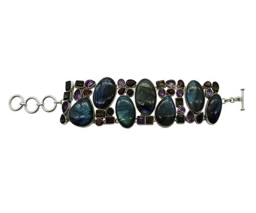 High-Performance Multi Stone 925 Silver Bracelet