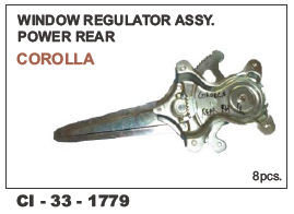 Window Regulator Assy Power Rear Corolla Lh/rh Vehicle Type: 4 Wheeler