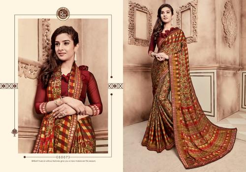 Rangoli Silk Lace Border Printed Saree With Blouse
