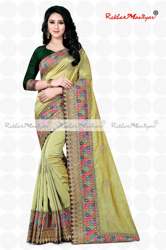 Shagun Silk Heavy Embroidery Zari Work Sarees With blouse