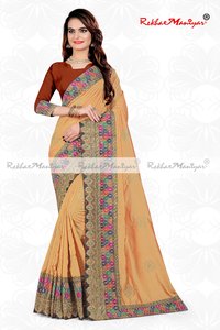 Shagun Silk Embroidery Zari Work saree With Blouse