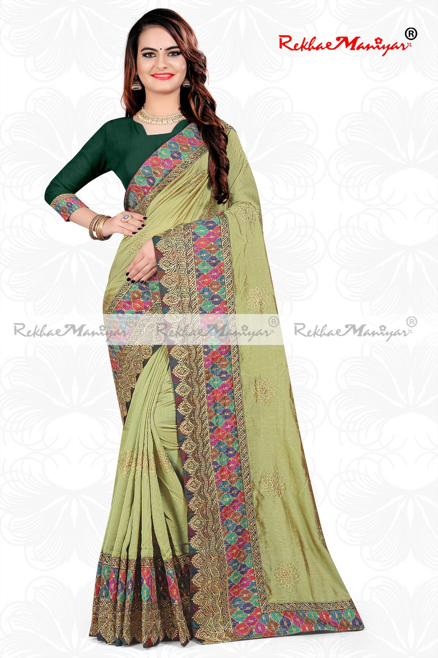 Shagun Silk Embroidery Zari Work saree With Blouse