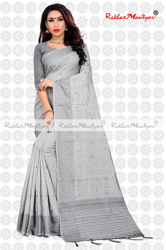 Two Tone Vichitra Silk Stone Work Jacquard Bordered Saree With blouse