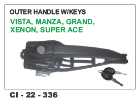 Outer Handle w/keys Vista,Manza,Grand, Xenon, super Ace LH/RH