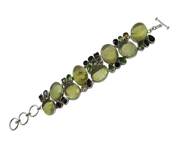 Fabulous Multi Stone 925 Silver Bracelet