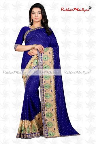 Two Tone Jeny Jacquard Butta Work Saree With Blouse