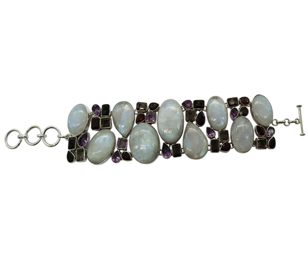 Amazing Multi Stone 925 Silver Bracelet