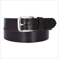 Black Leather Fancy Belt - Leather, Free Size (40-50 Inches), Black Color | Elegant Seamless Finish, Casual And Party Wear Suitable